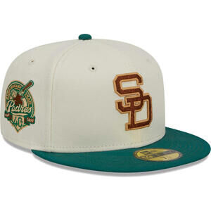 Authentic New Era Men's San Diego Padres 59Fifty White Cooperstown Camp 7-7/8